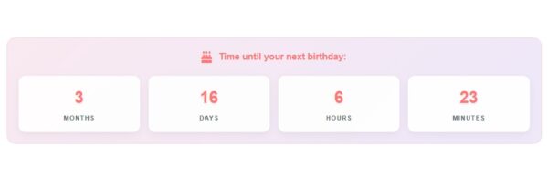 Real TIme age calculator