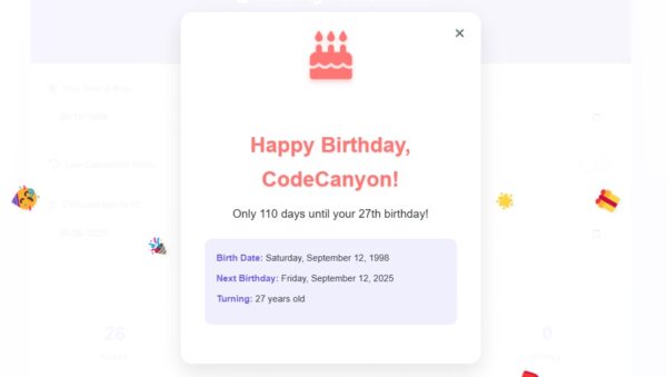 Real TIme age calculator